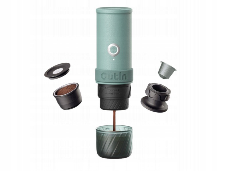Outin Mino Prenosný elektrický espresso kávovar Canyon Green