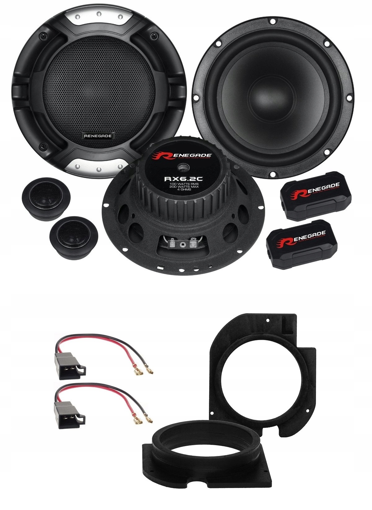 Automobilové reproduktory 165 mm Renegade RX6.2C Škoda Octavia 1 Predná Časť Vzdialenosti