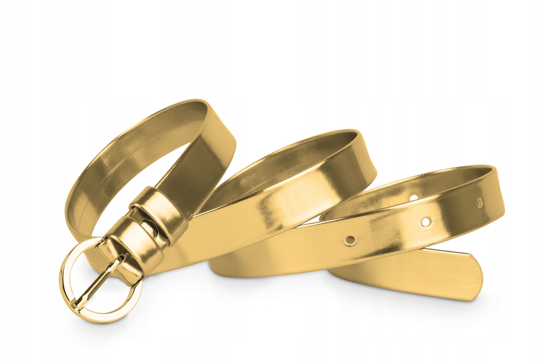 

Pasek damski klasyczny złoty lakier 2 cm