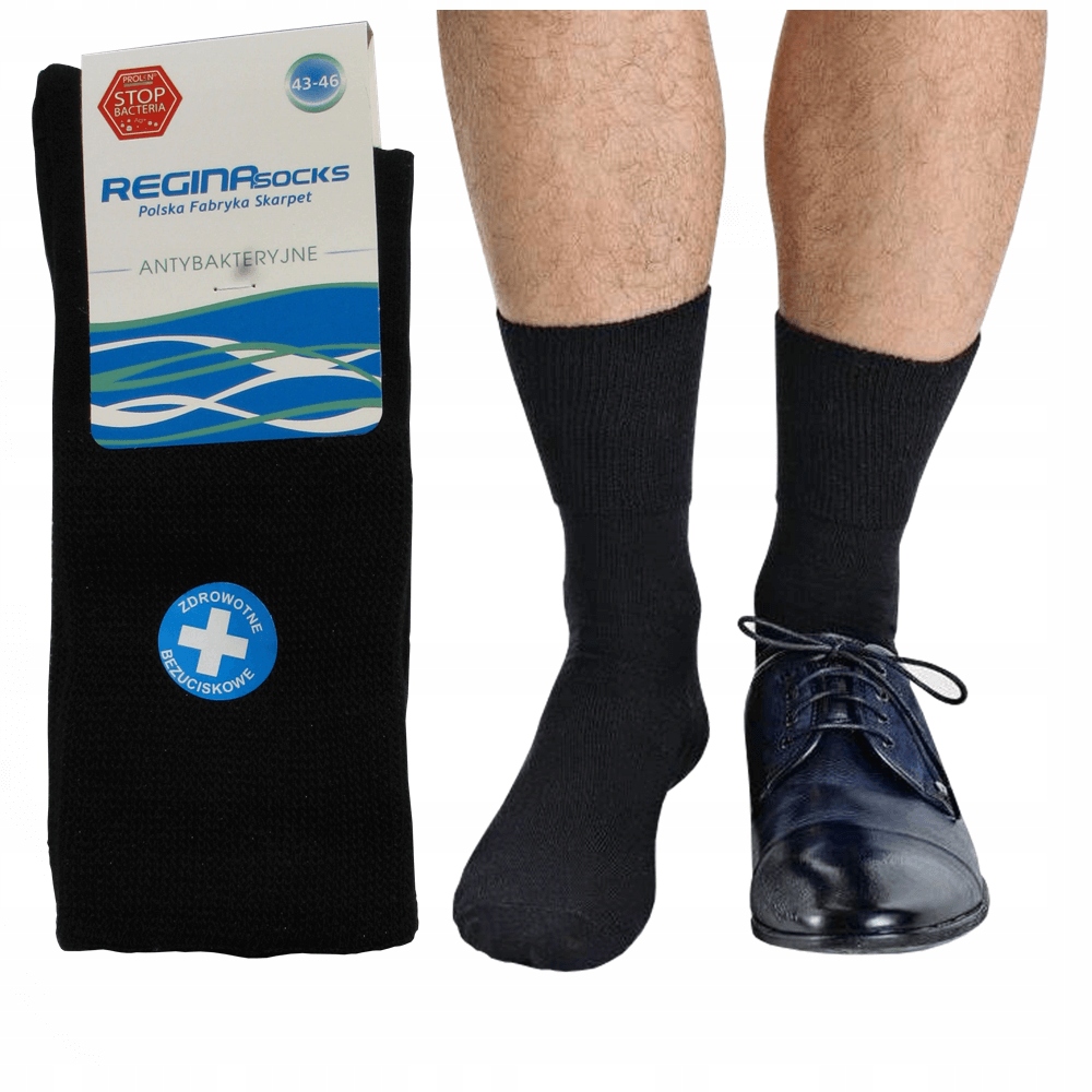 

Skarpety Męskie Bezuciskowe Długie Czarne 39/42