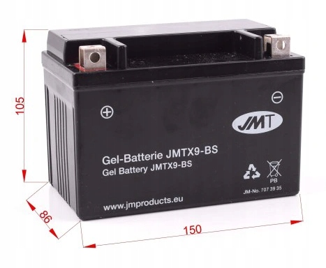 Akumulator Żelowy Jmt YTX9-BS Niemiecki Gel Derbi