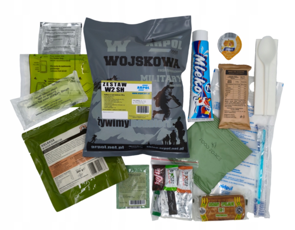 Potravinová dávka vojenského guláše z fazolí a klobás W2SH