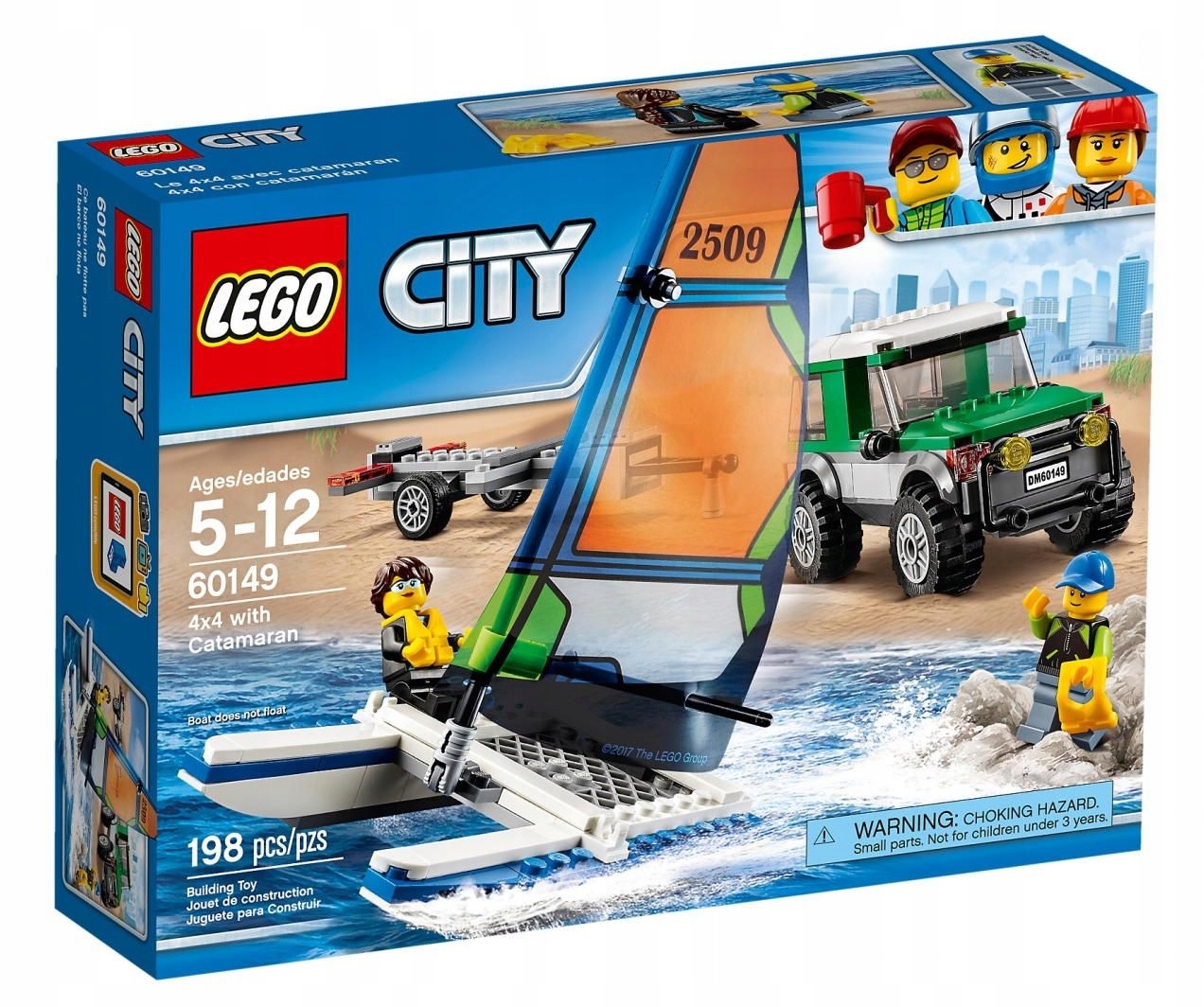 Lego 60149 City Terenówka 4x4 z katamaran żagłówka łódka Nowy