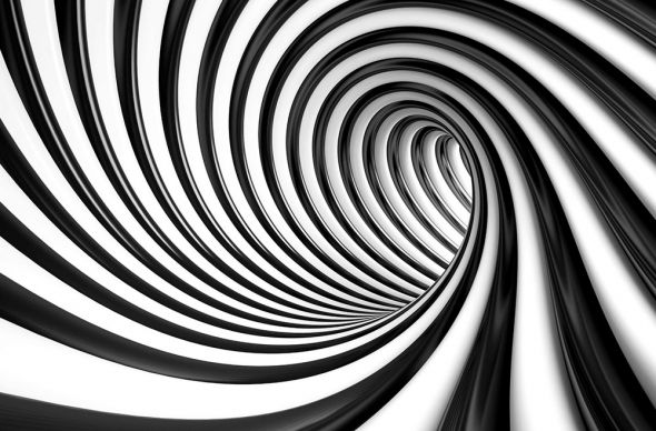 

Czarno-biały tunel - fototapeta 320x230 cm
