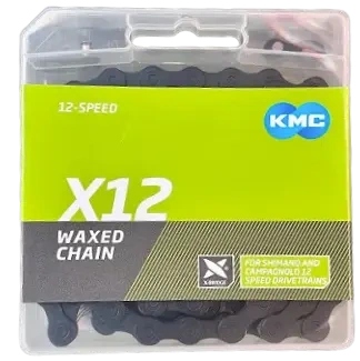 Łańcuch rowerowy Kmc Black Tech X12 126og. waxed nawoskowany Wosk
