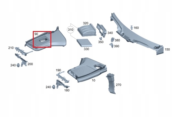 MERCEDES GLC EQC Oslona podszybia prawa OE Stan opakowania oryginalne
