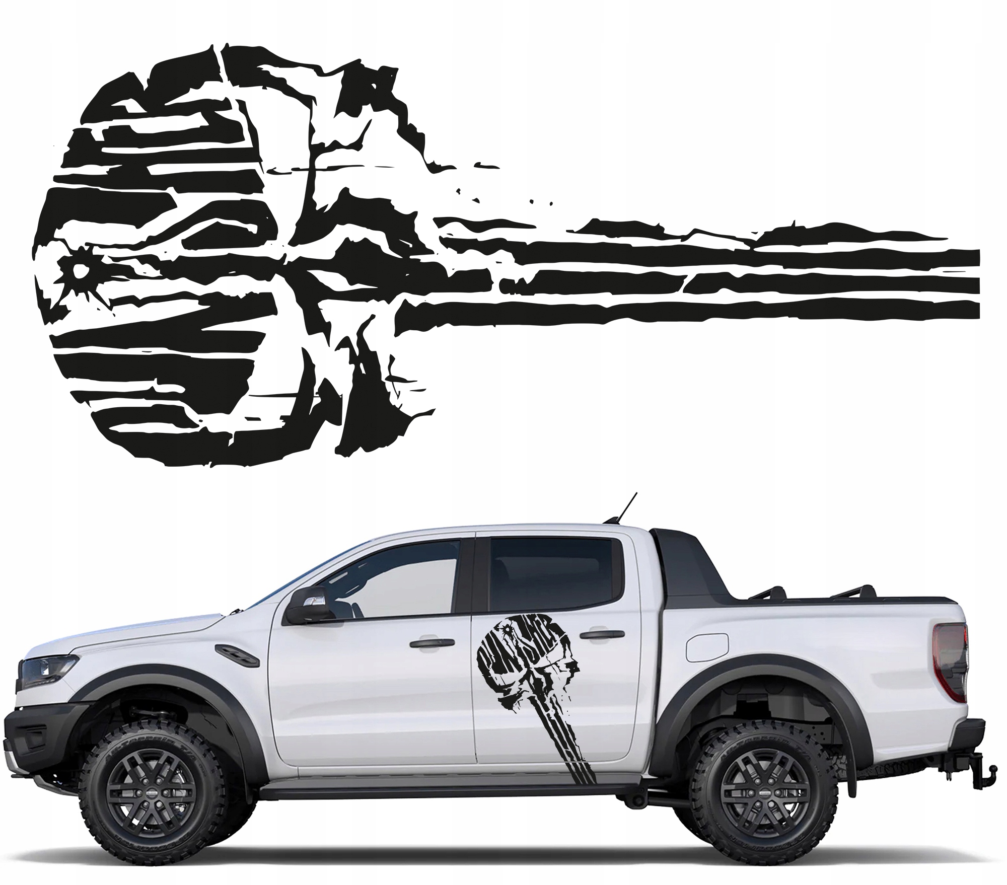 Samolepka Na Auto Punisher Lebka 98x44 cm