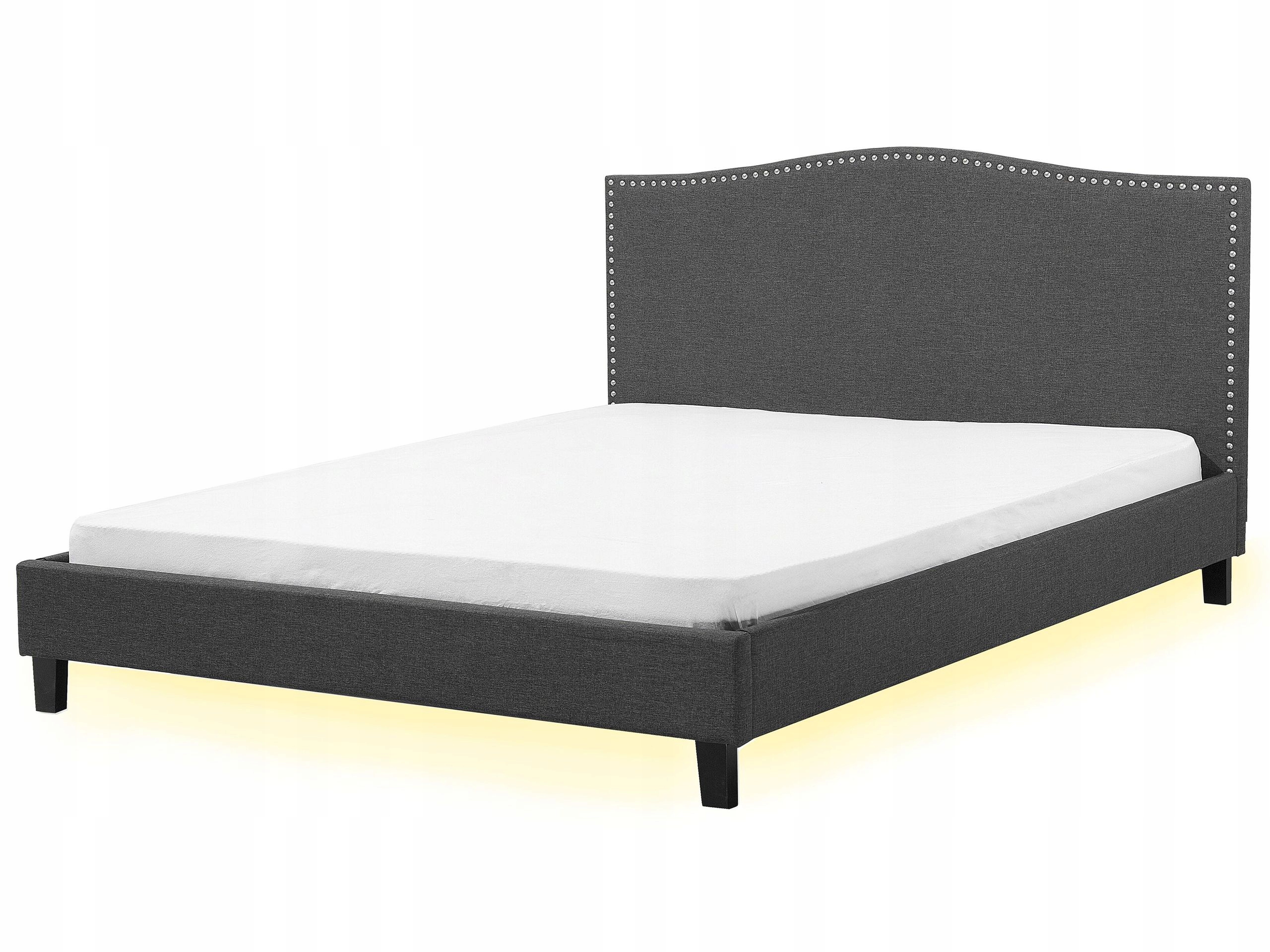 Łóżko tapicerowane Led 180x200 szare