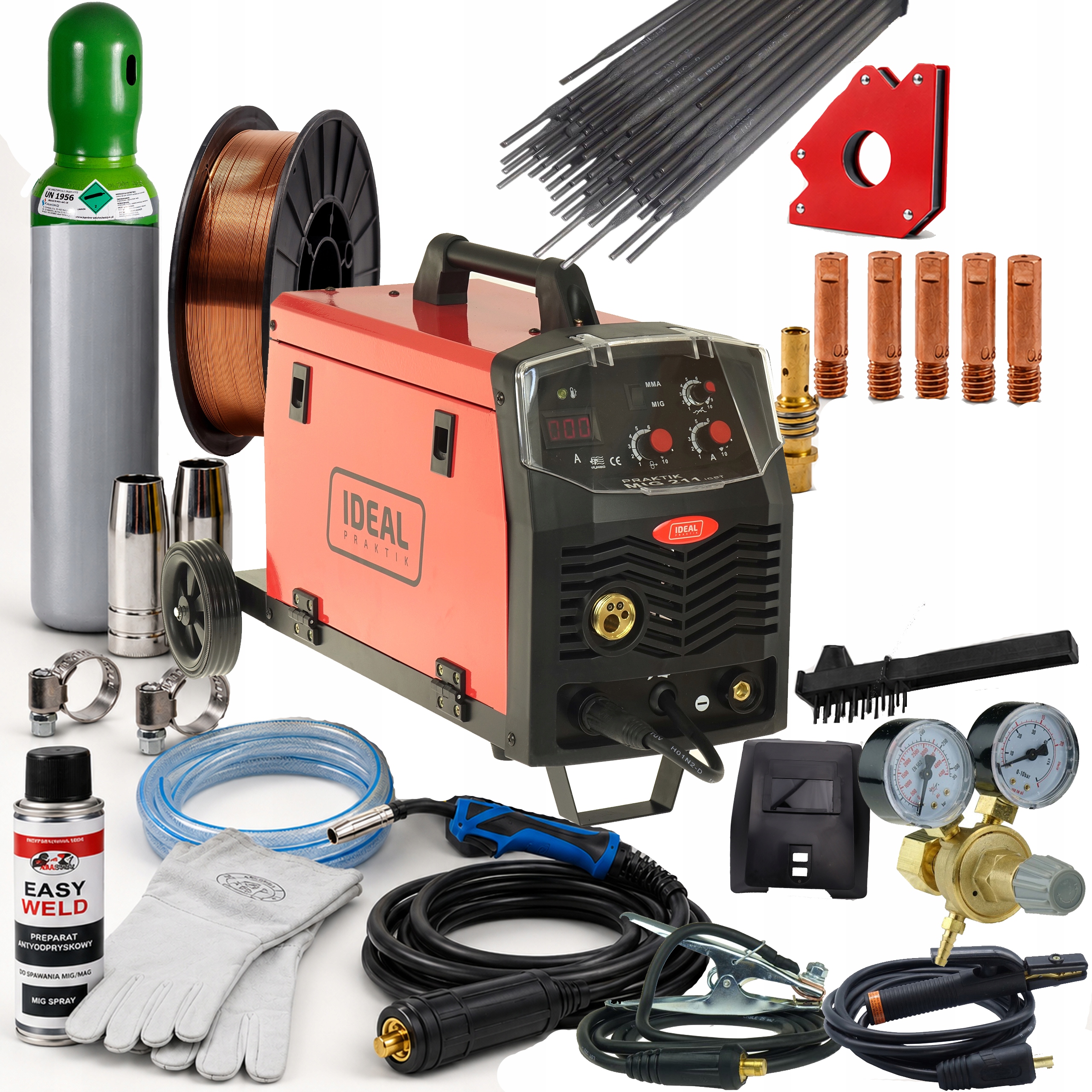Spawarka Migomat Ideal 211 200a półautomat spawalniczy Zestaw 3