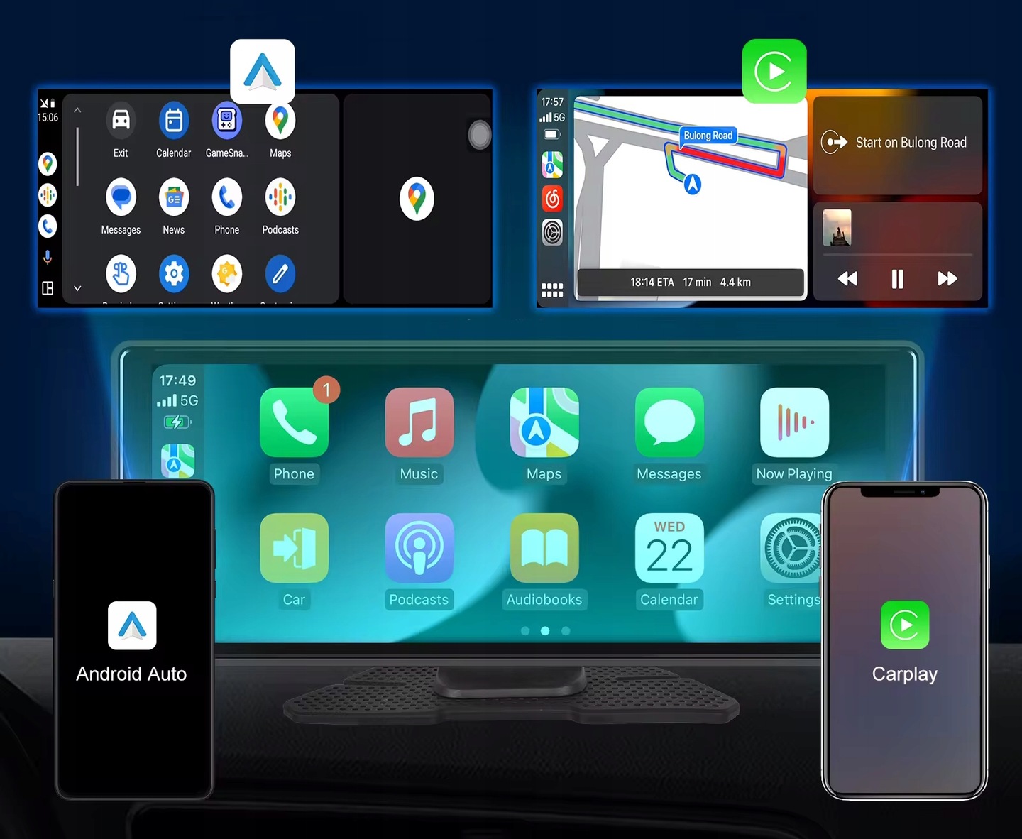 Tablet Monitor samochodowy Android Stacja Rejestrator Kamera Nawigacja GPS Zawiera baterie nie
