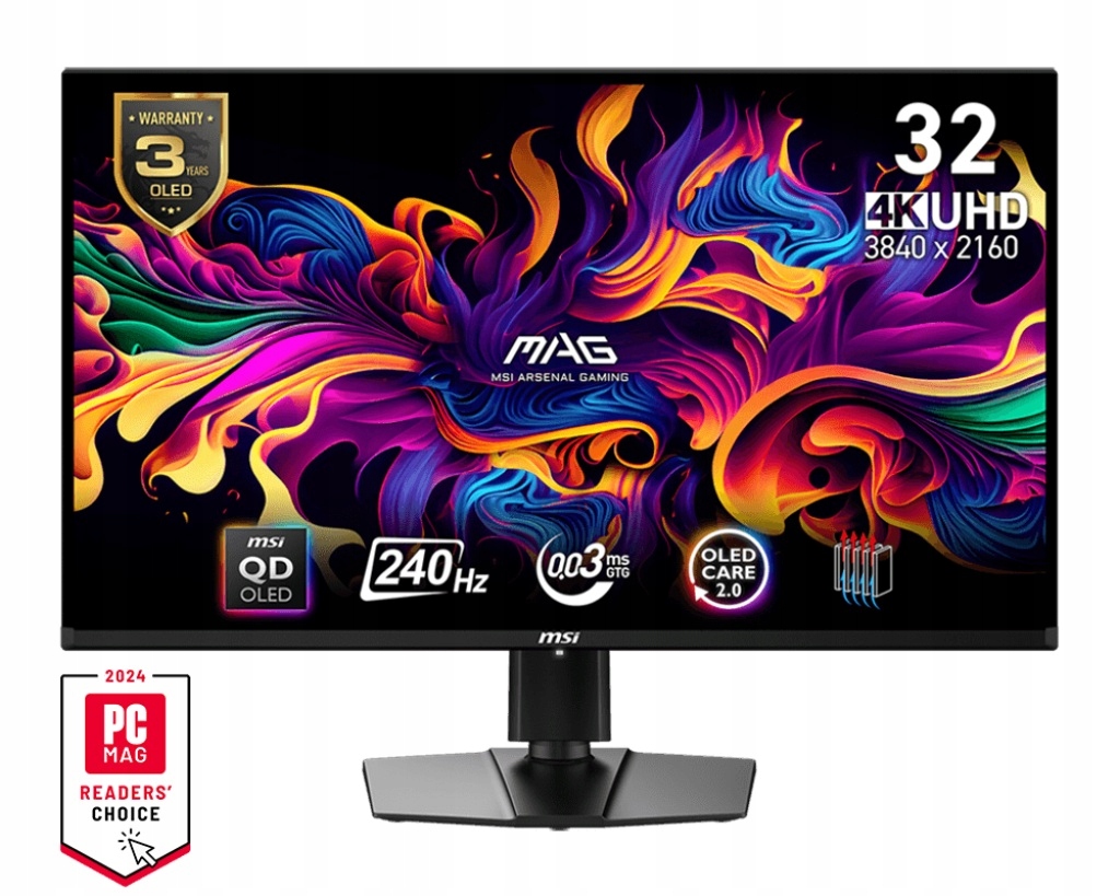 Msi MAG/321UPX/31,5"/QD-OLED/4K UHD/240Hz/0,03ms/Čierna/3R