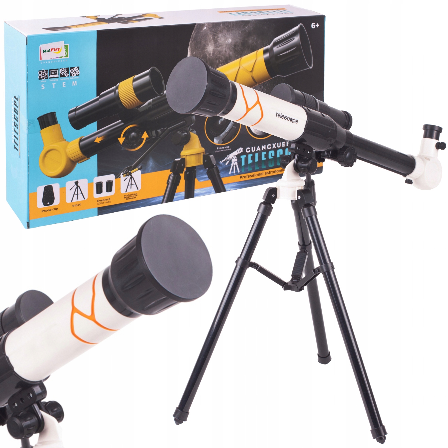 

Luneta Teleskop na Statywie 3x Okular 20x30x40x