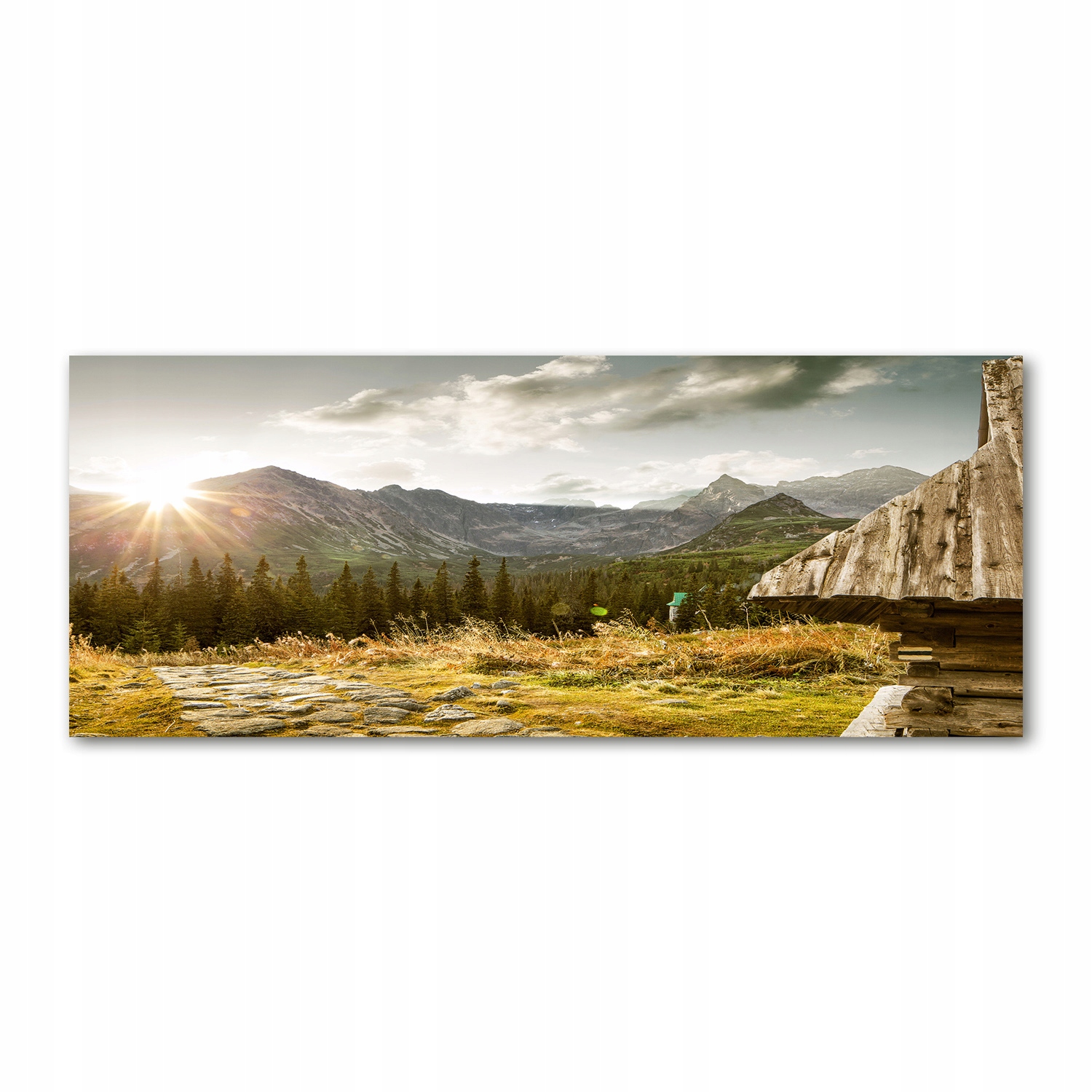 

Foto obraz akryl zdjęcie Dom w górach 125x50 cm
