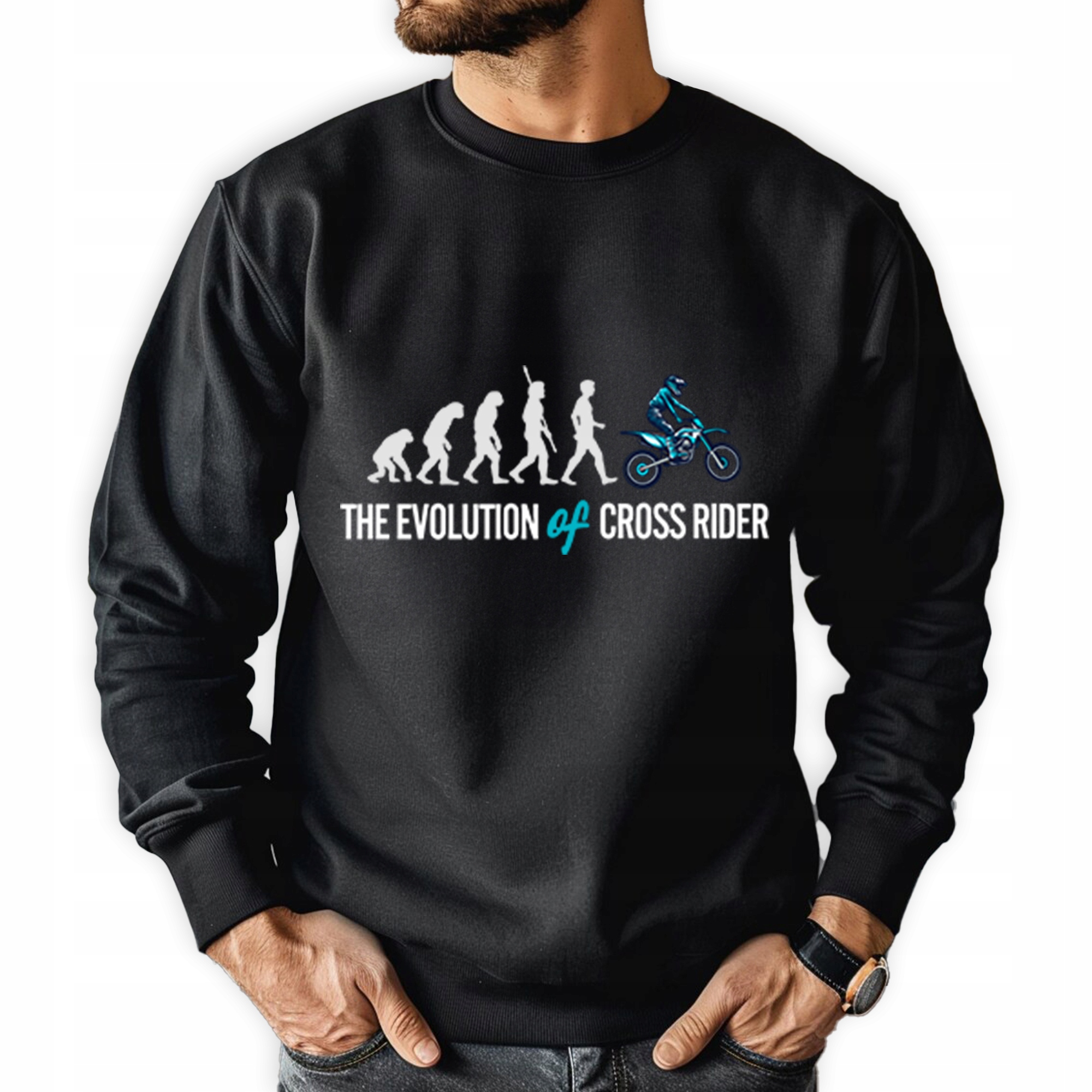 Pánská Mikina černá pro motorkáře Enduro Cross Evolution Of Cross Rider S