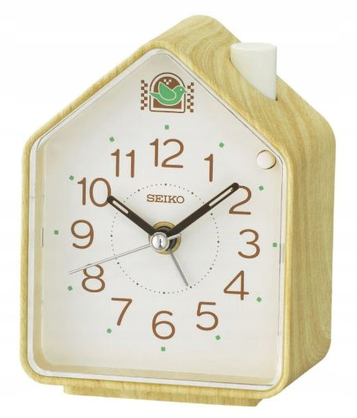 Hnedý Budík Seiko QHP011A Kukučka Spev Vtákov Regulácia Hlasitosti Alarm