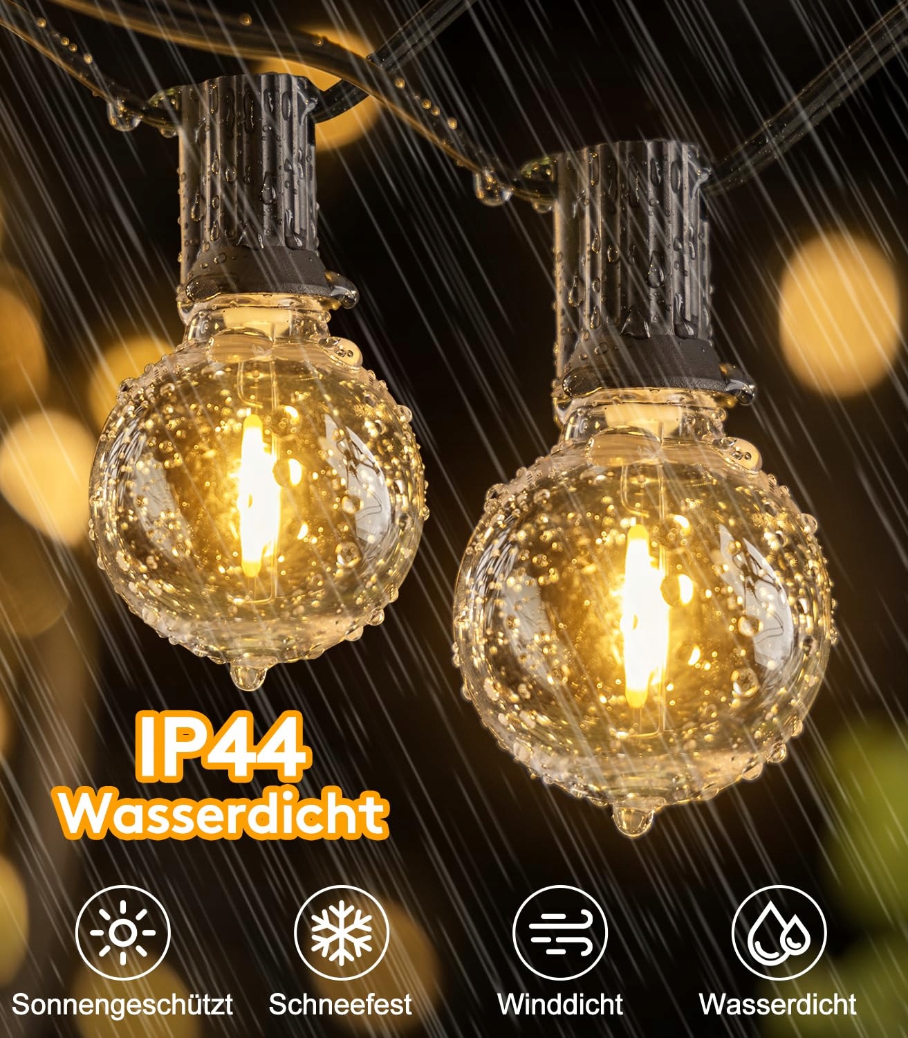 GARDENLIGHTS Girlanda Ogrodowa LED 20M IP44 Z Pilotem Balkon Taras Ogród — miniatura 6