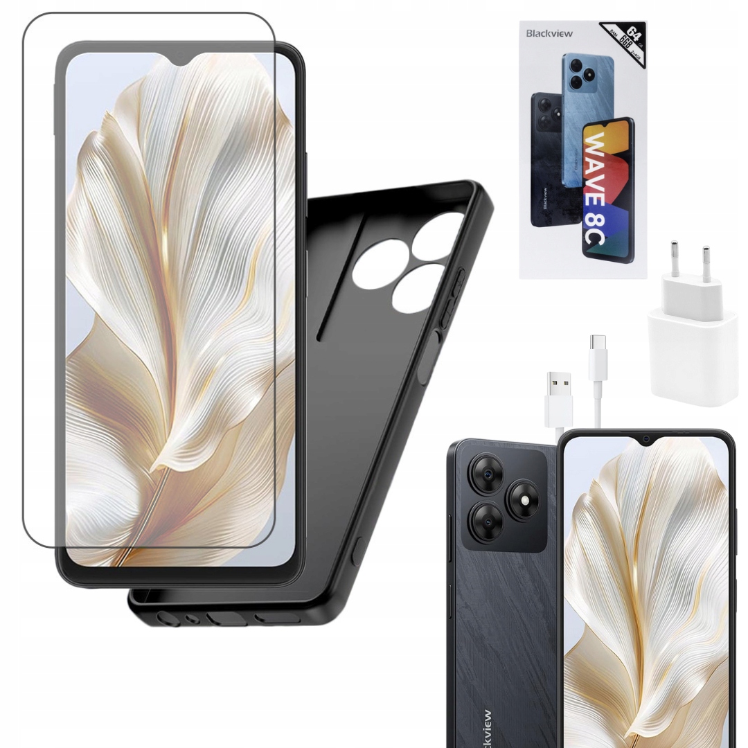 Smartphone Blackview Wave 8c 6GB 64GB DualSIM Pouzdro Sklo Nabíječka je součástí balení