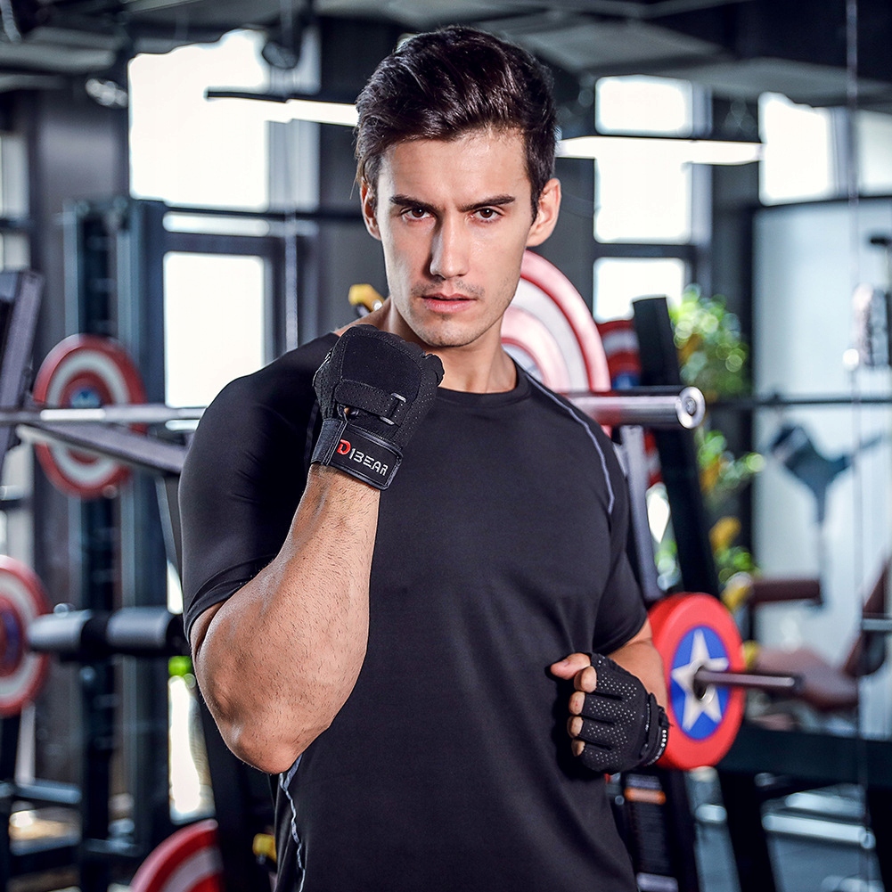 RĘKAWICE NA SIŁOWNIĘ DO ĆWICZEŃ FITNESS ANTYPOŚLIZGOWE DŁUGI RZEP L Materiał dominujący poliester