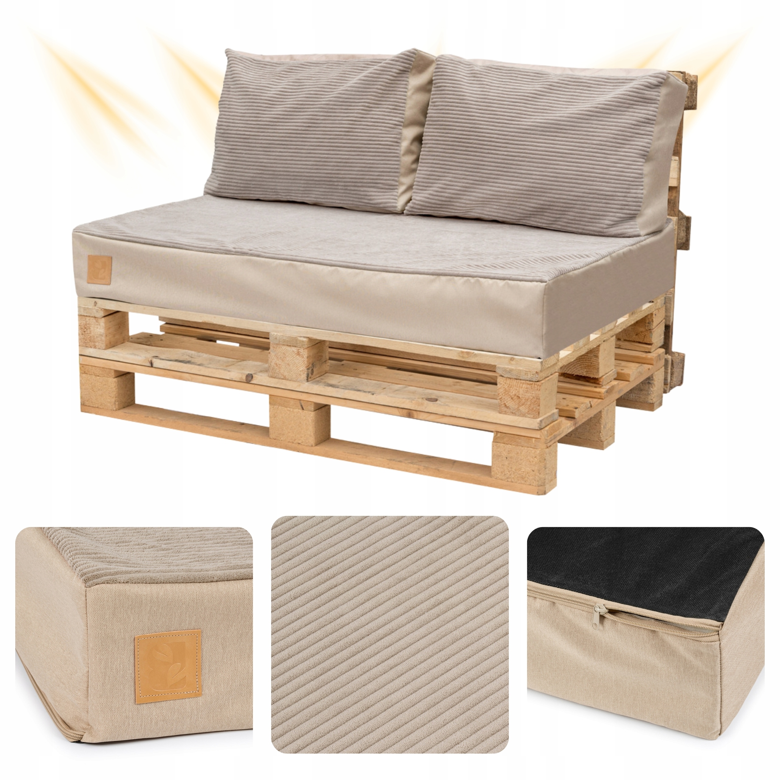 Polštáře Set na euro palety nábytek Pohodlný 120x80x15 Blomster