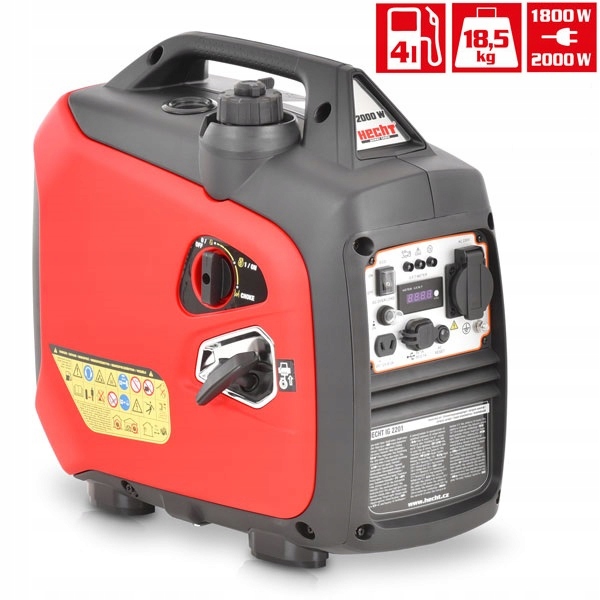 AGREGAT GENERATOR PRZENOŚNY INWERTOROWY JEDNOFAZOWY HECHT IG2201 2000W 2USB Marka Hecht