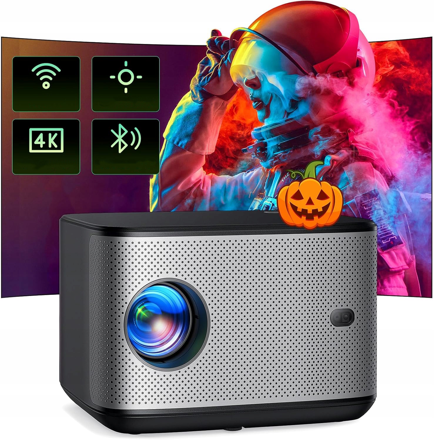 Projektor 1080P Android Tv Yoton Y8 4K 300" Wifi 6 Bluetooth Hdmi Av Aux