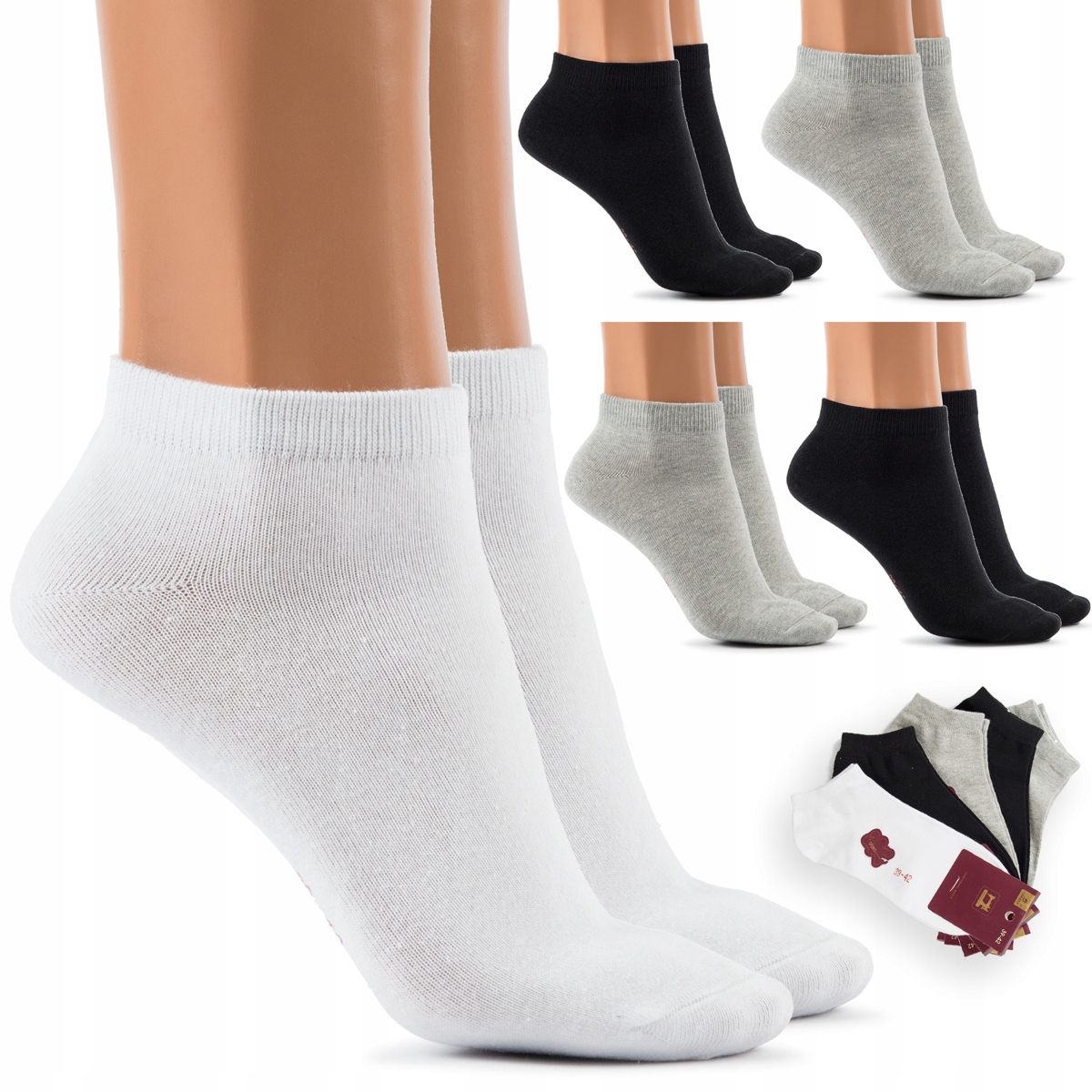 

Stopki Skarpetki 5 Par Damskie Niskie Jakość