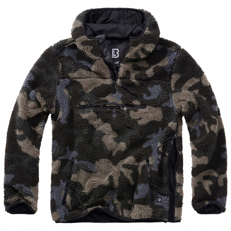 Brandit Mikina Fleecová S Kapucí Vzor Maskáčový 6XL 6BA