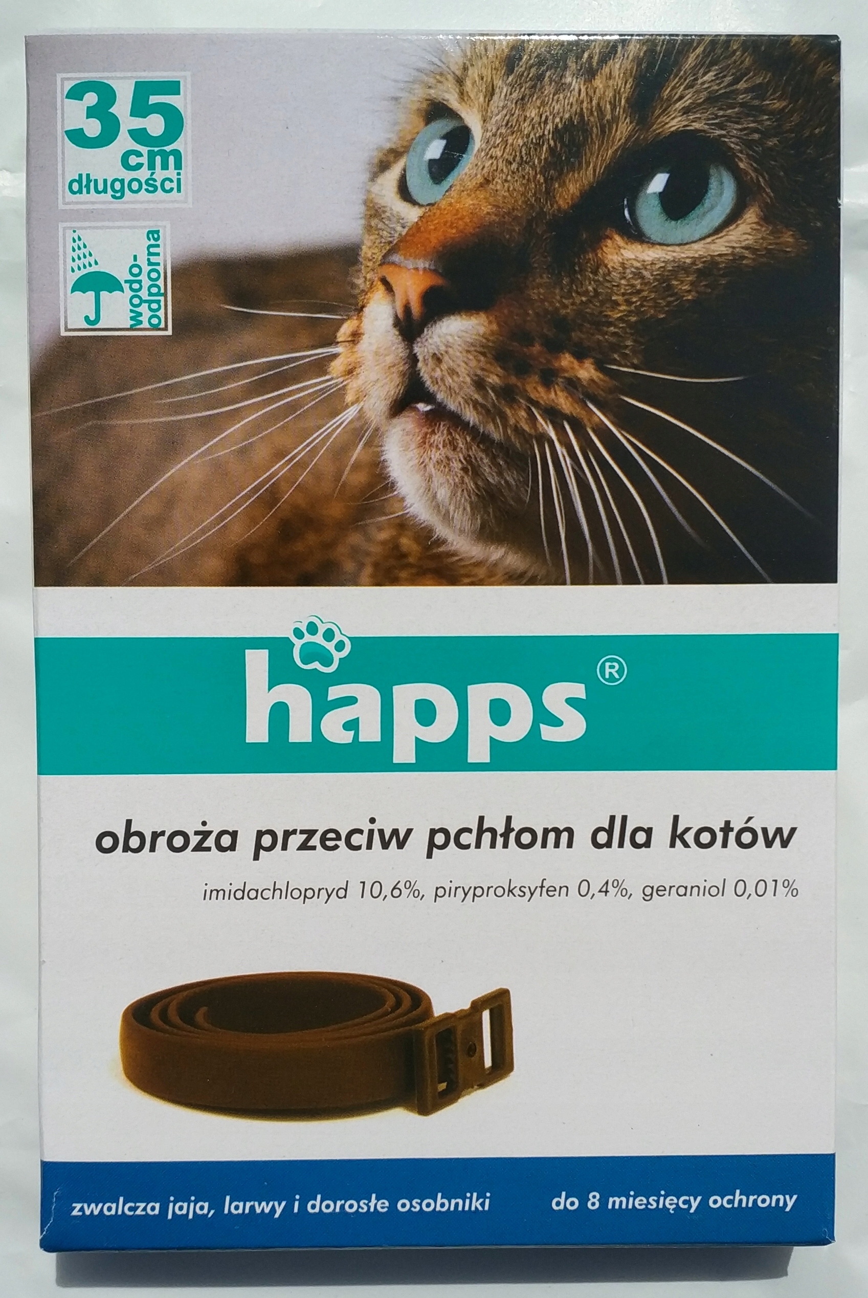 

Obroża na pchły kleszcze dla kota kotów kot Happs