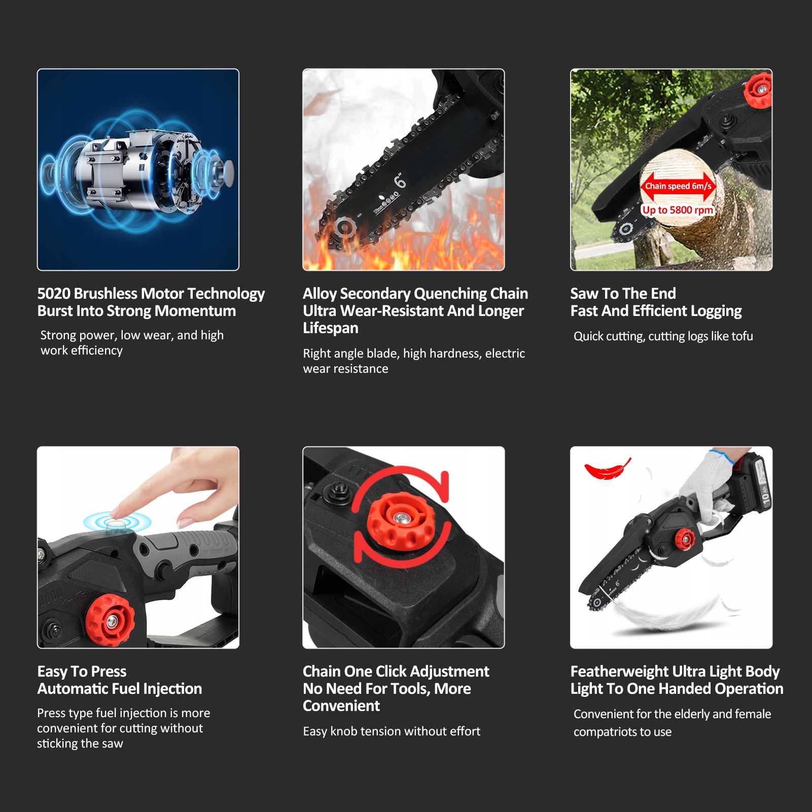 Przenośna piła łańcuchowa akumulatorowa Napięcie akumulatora 21 V