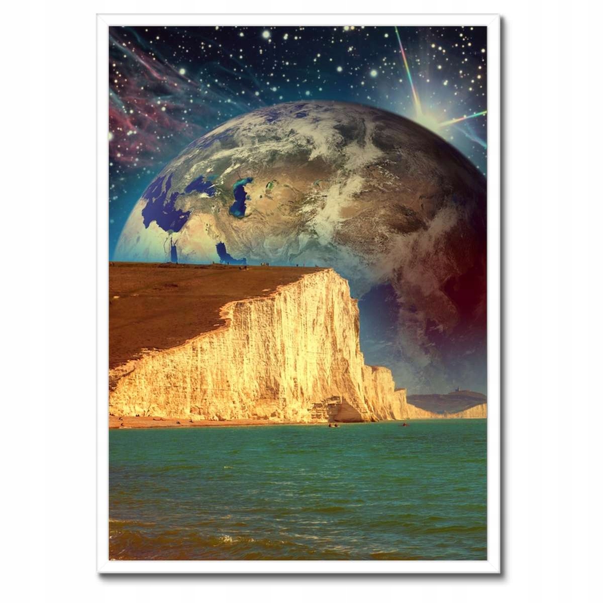 Plakáty v rámu 50x70 Planeta za mořským útesem
