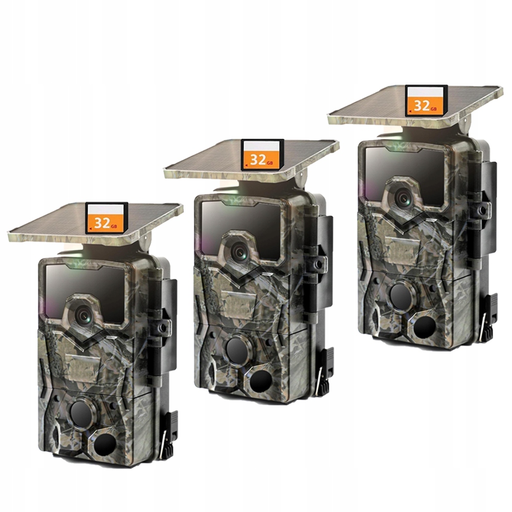 3 Kusy Phototrap Ir Lesní Kamera Mpx 48Mpx 4K 36 Led Noční Režim S 32GB
