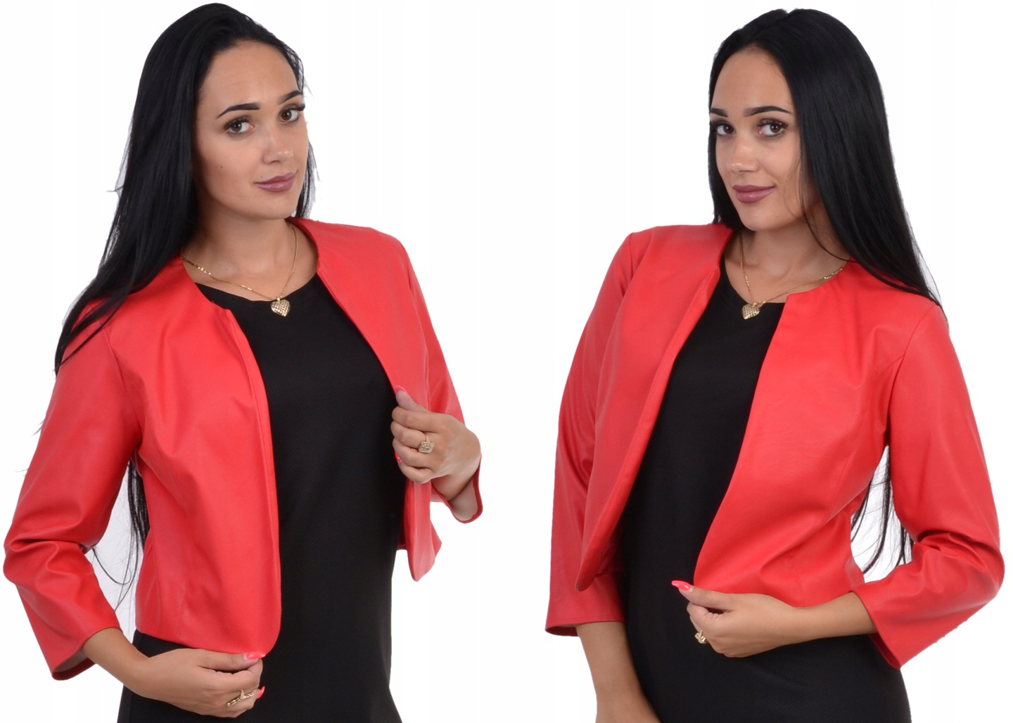 

Eleganckie Modne Bolerko Żakiet Eko Skóra Roz.44