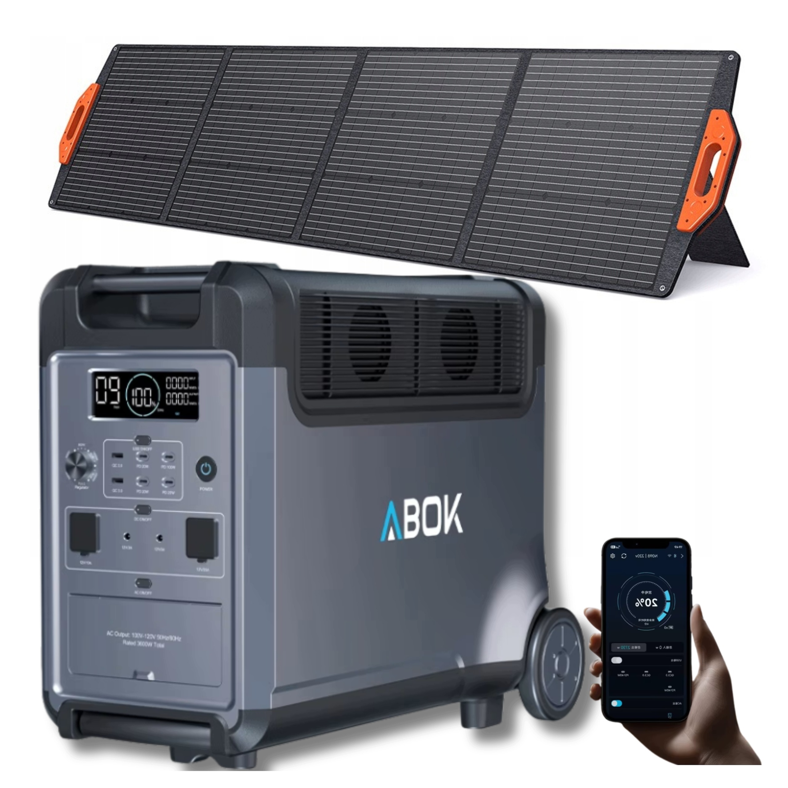 Napájecí stanice Ark 3600 3840Wh Elektrárna App Wifi solární 200W fossibot