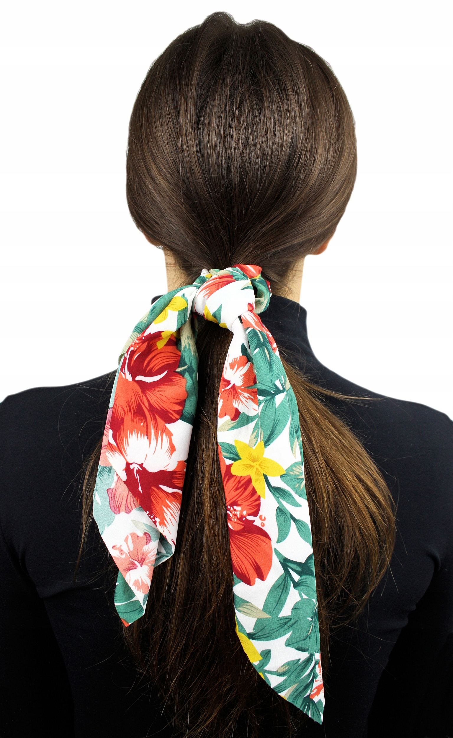 KOLOROWA GUMKA DO WŁOSÓW W KWIATY DŁUGIE SCRUNCHIE Rodzaj pojedyncza gumka