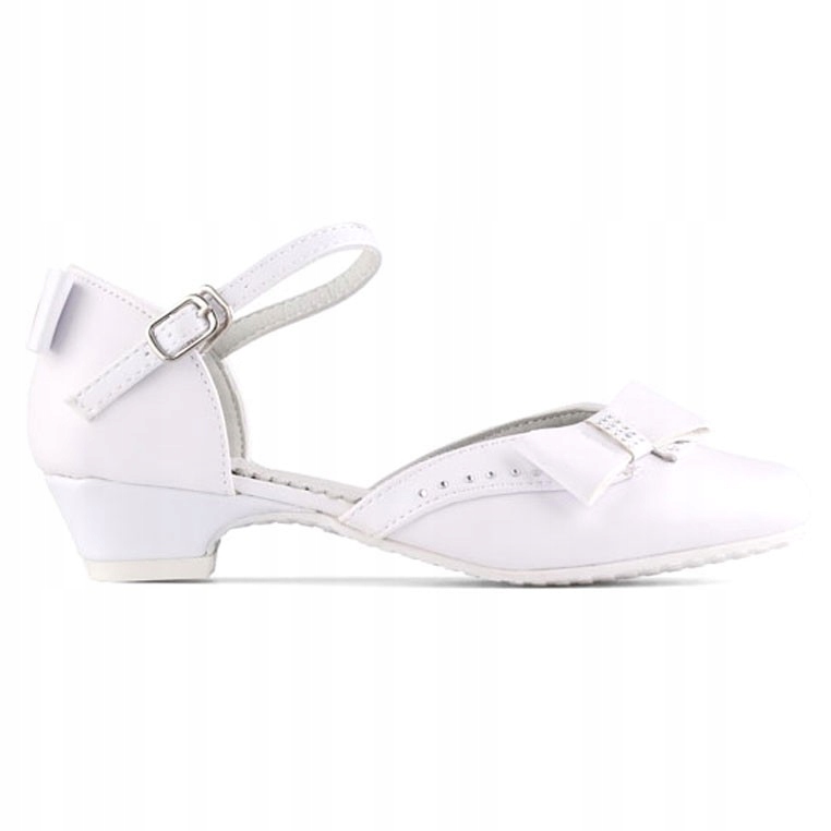 

Buty na komunię dla dziewczynki białe balerinki