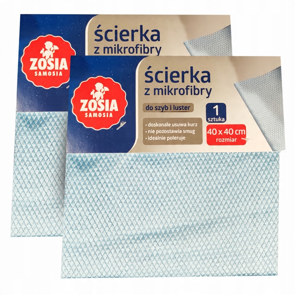 

2X Ścierka Mikrofibry Zosia Samosia Do Szyb Luster