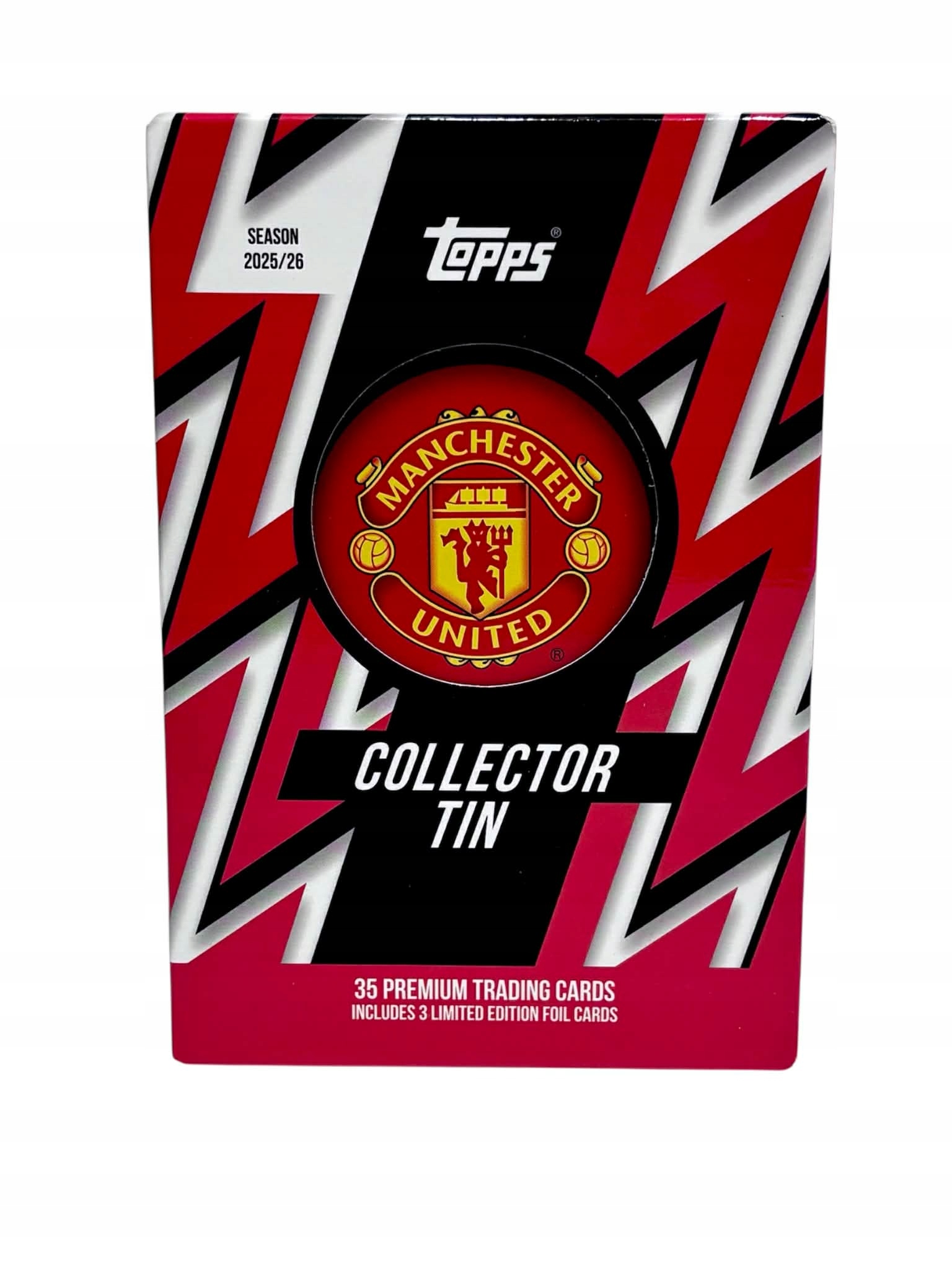 Karty Piłkarskie Topps Puszka Manchester United Collector Tin 2025/26 x 35