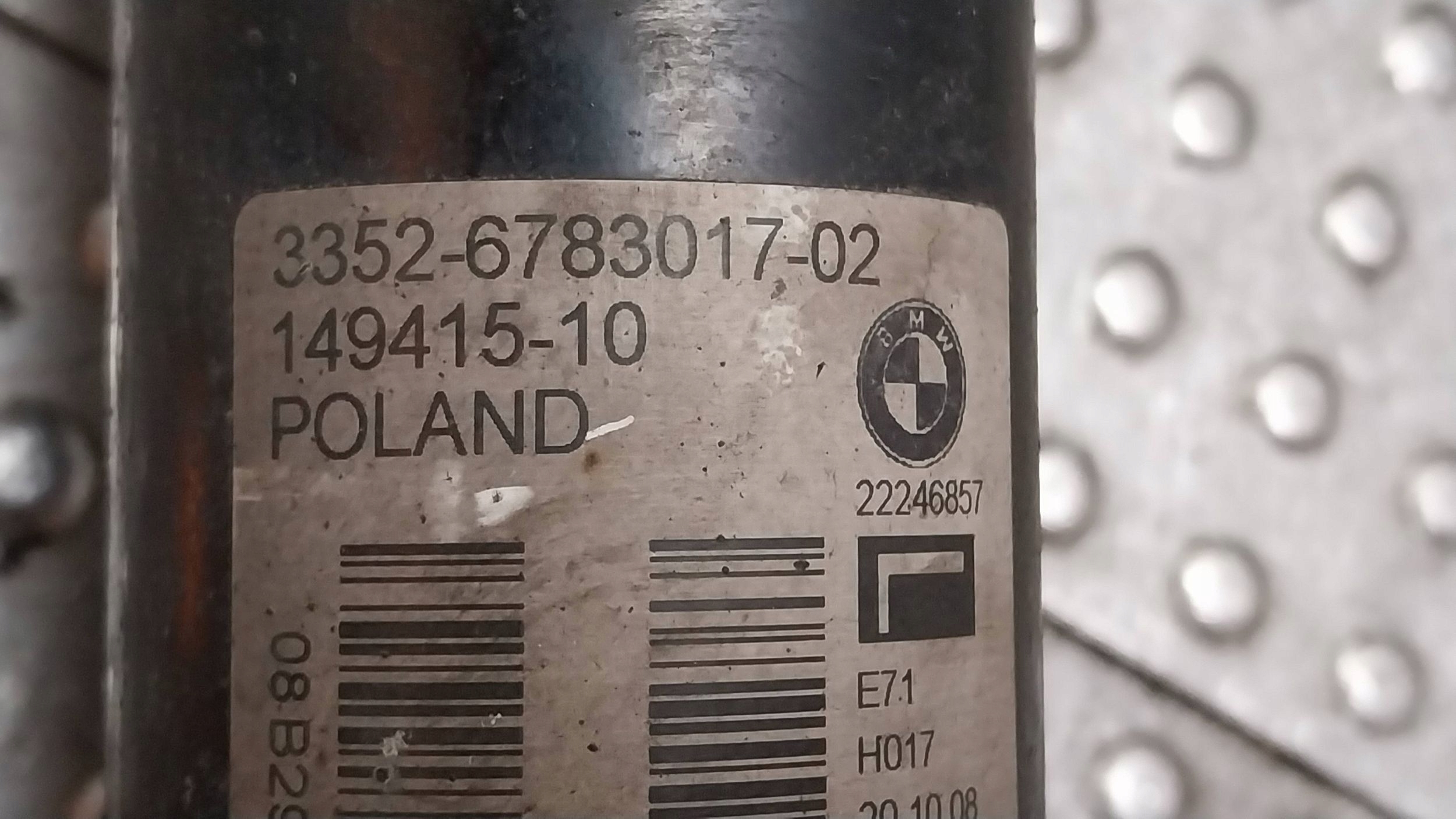 shock absorber left rear part 6783017 BMW X6 E71