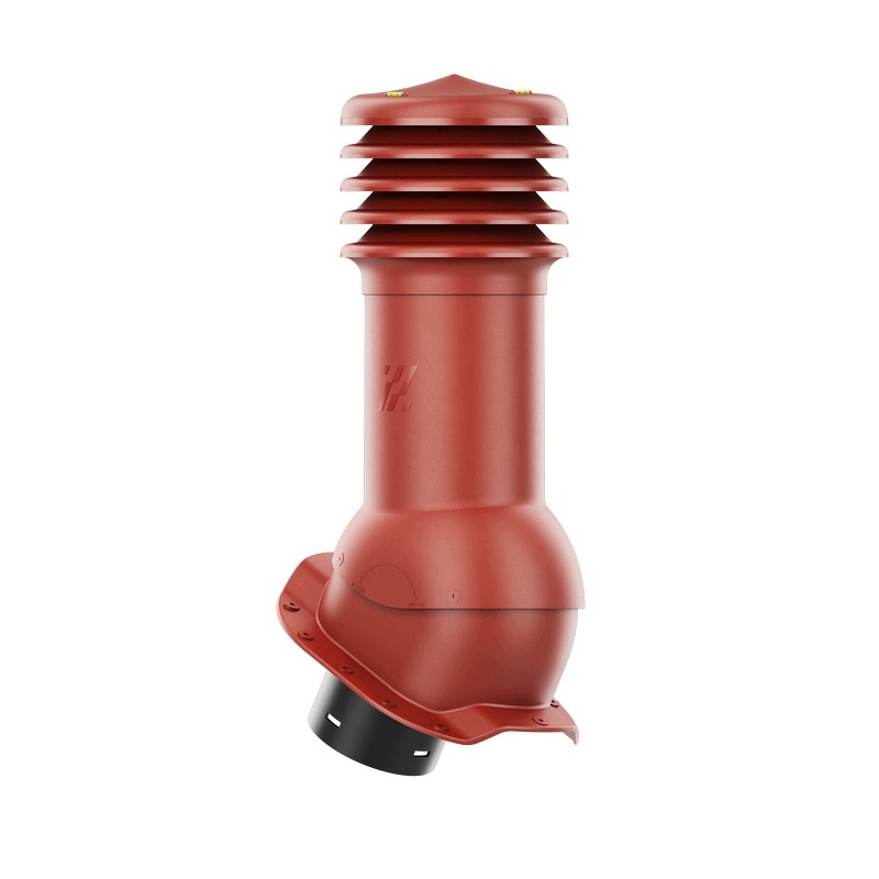 Vetrací krb HiVent pre plechovú krytinu, profil R fi 150 mm, červený