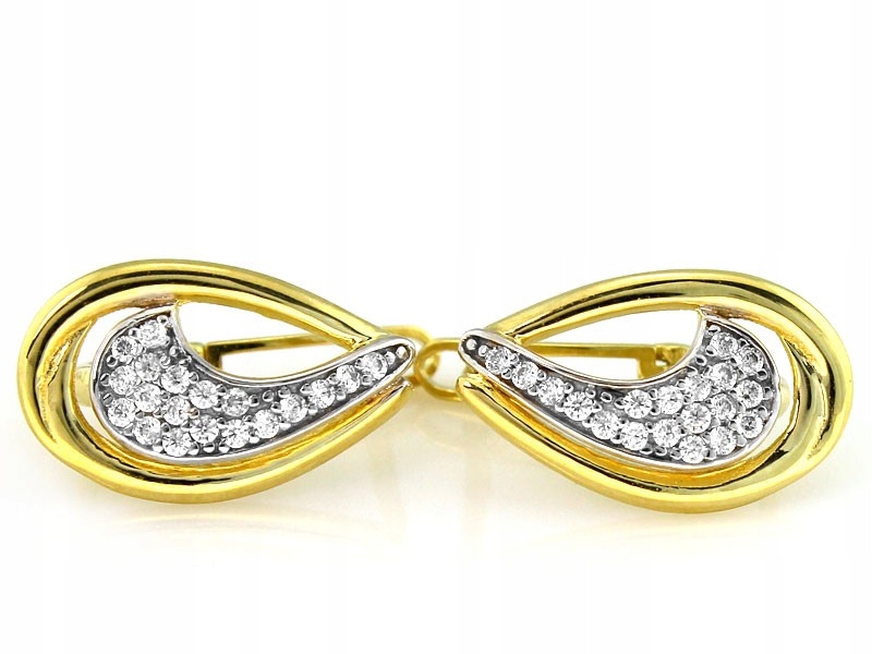 Zlaté náušnice se zirkony a slzami 585 14k 2.72g pro ženu jako dárek