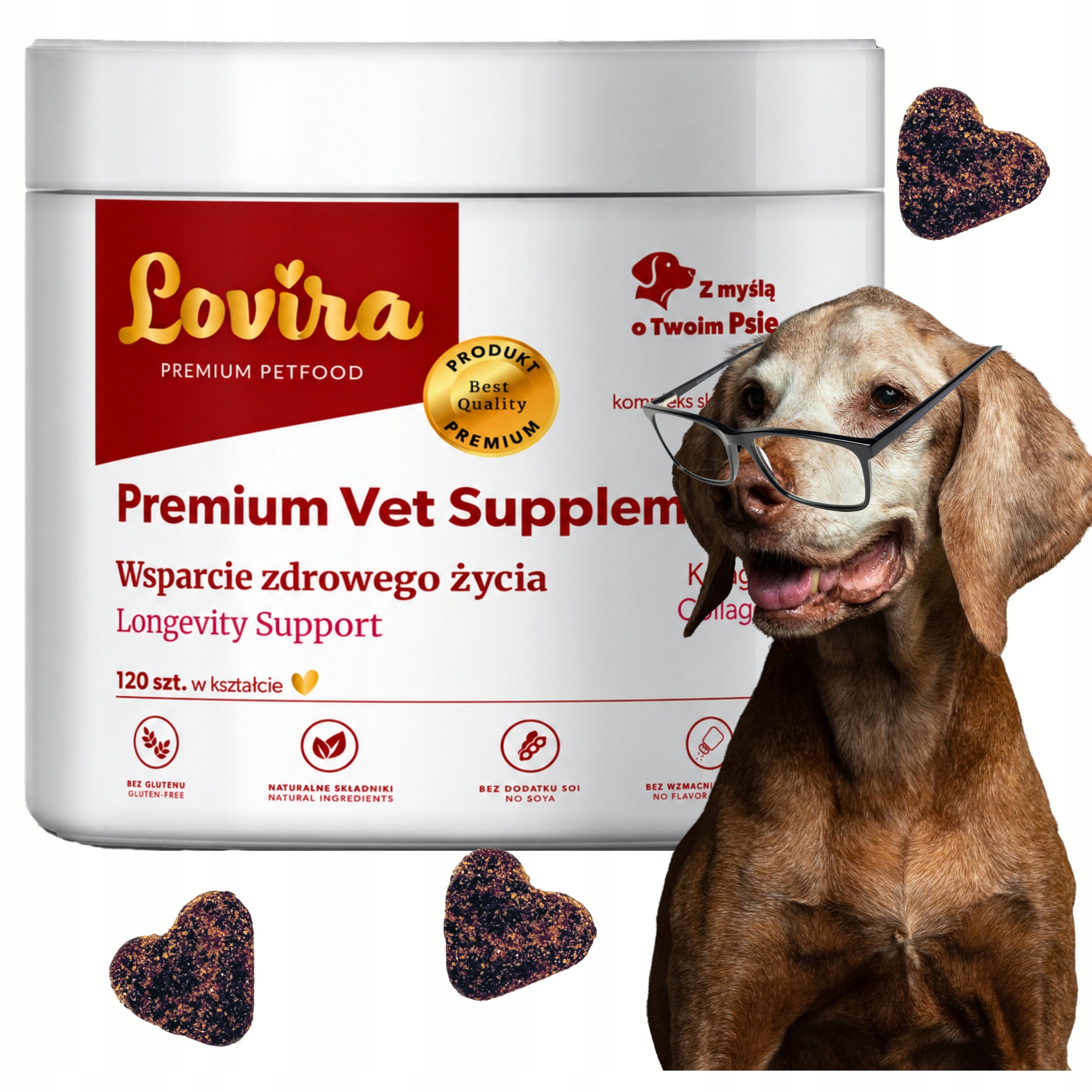 Doplňky pro psa Senior 120 ks Lososový olej Lovira Pochoutky Vitamíny