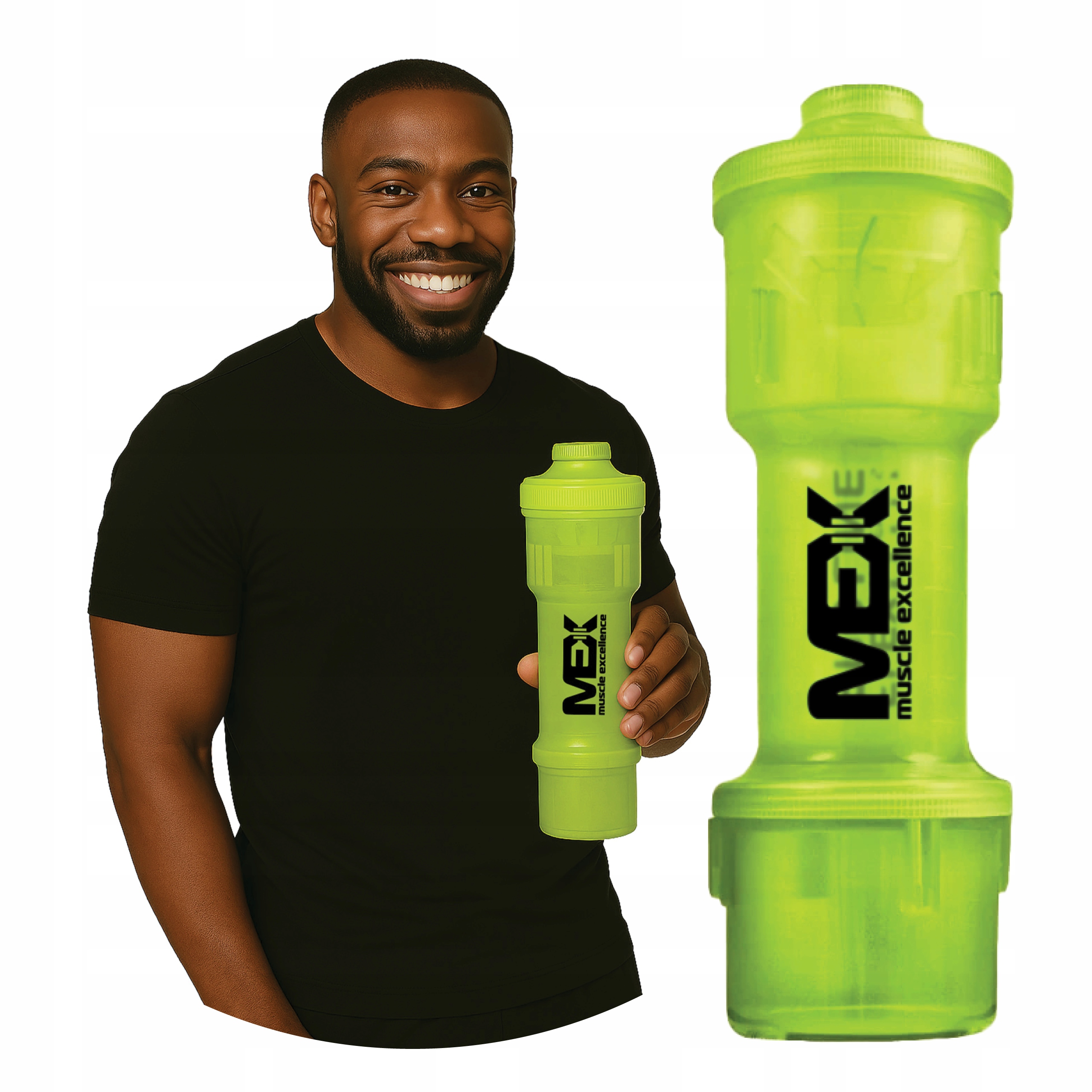 Shaker szjeker Bidon Multiple Shake 500ml Green Białko mex