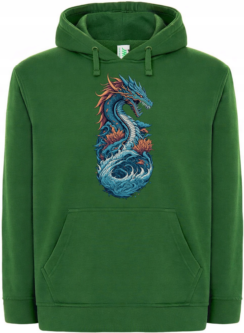 Mikina s kapucí Barevný drak Módní potisk vel. 3XL