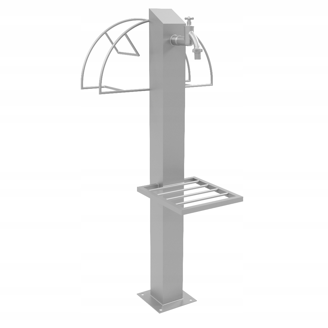 Zahradní kohoutek kohoutek 3/4" 95 cm s policí a věšákem, přípojka 3/4" spodní