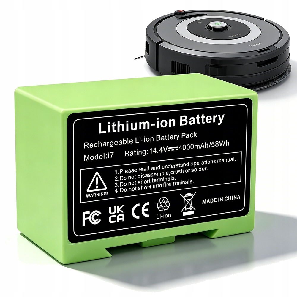 Baterie 4000MAH Li-ion Pro Irobot Roomba I7+ I3+ I4+ E5 Akumulátor