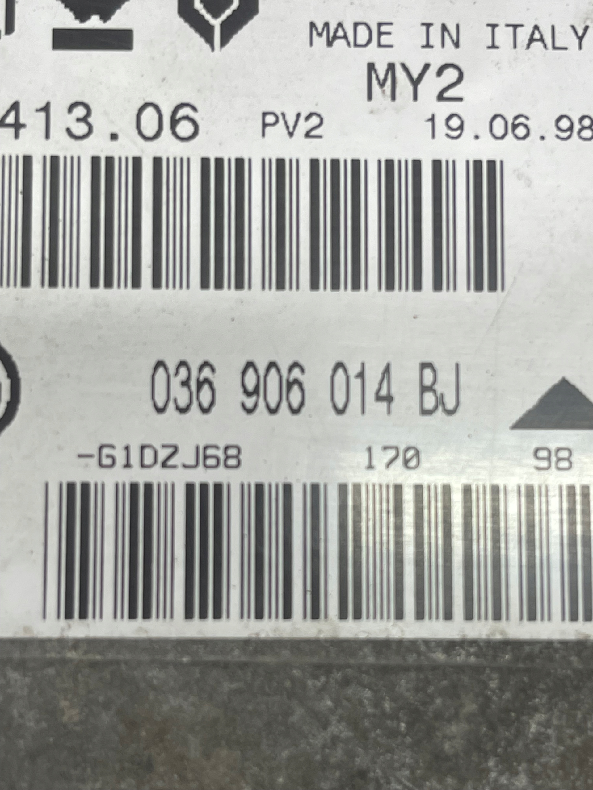 control unit VOLKSWAGEN LUPO 036906014BJ IAW4AV.V8