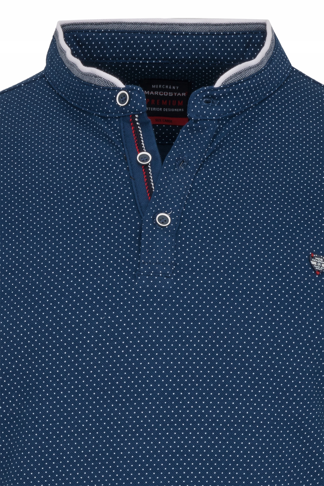 KOSZULKA MĘSKA T-SHIRT STÓJKA NIEBIESKA WZORY L EAN (GTIN) 4062765194987