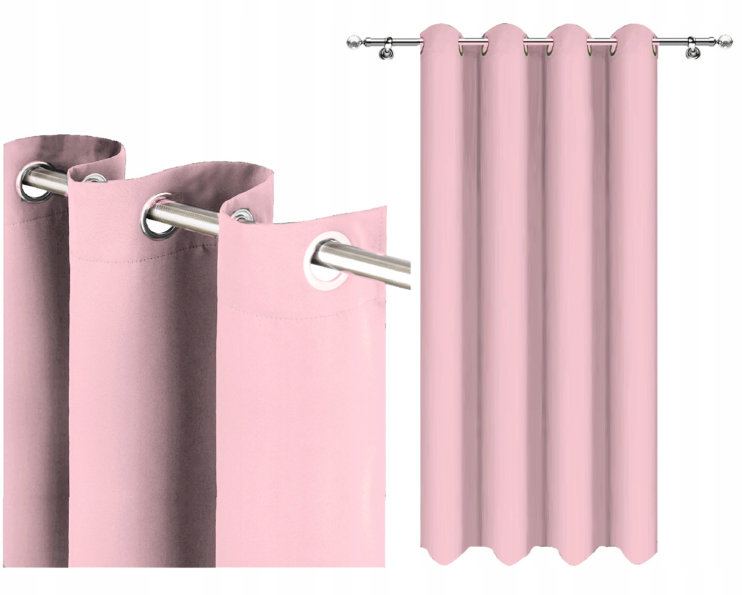 

Zasłony Gotowe Len 19A Jasny Róż 230X145 Przelotki