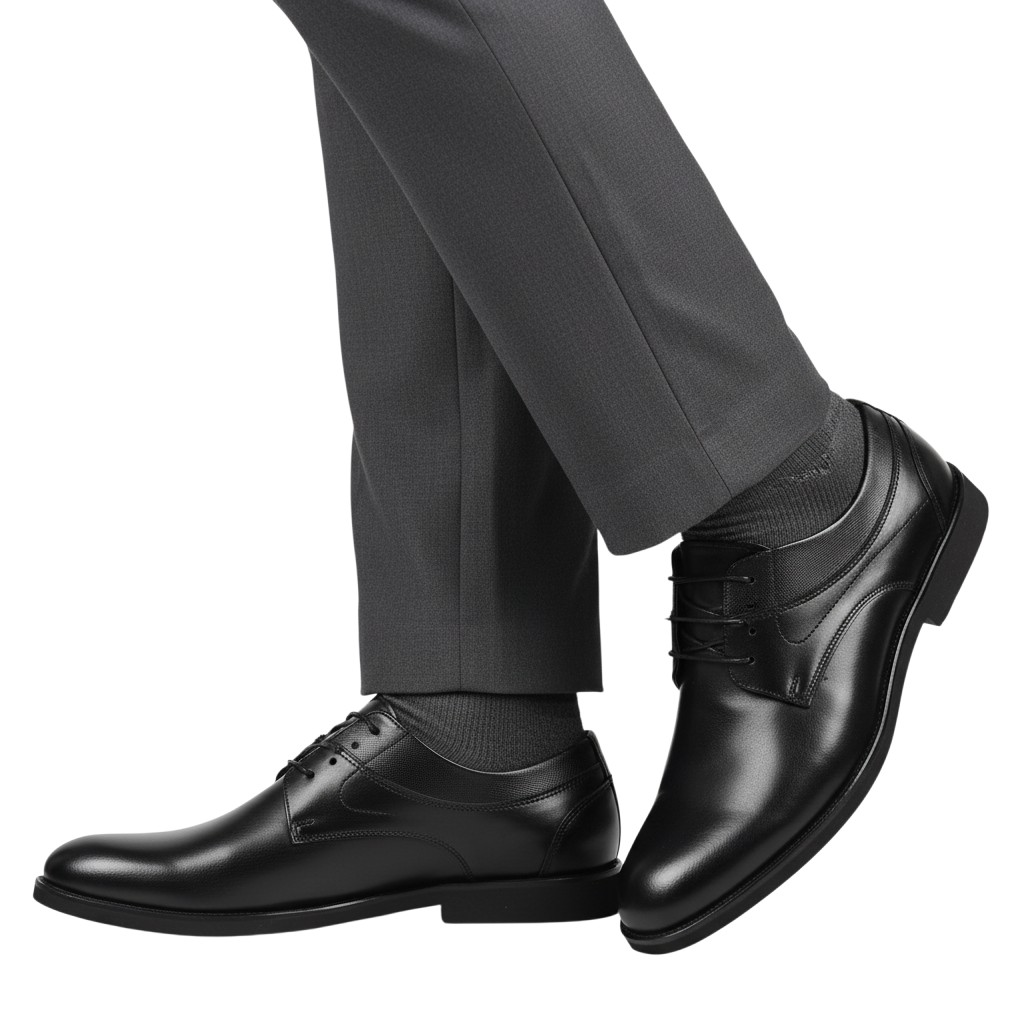 Pánské kožené polobotky černé s elegantním komfortem Premium 40