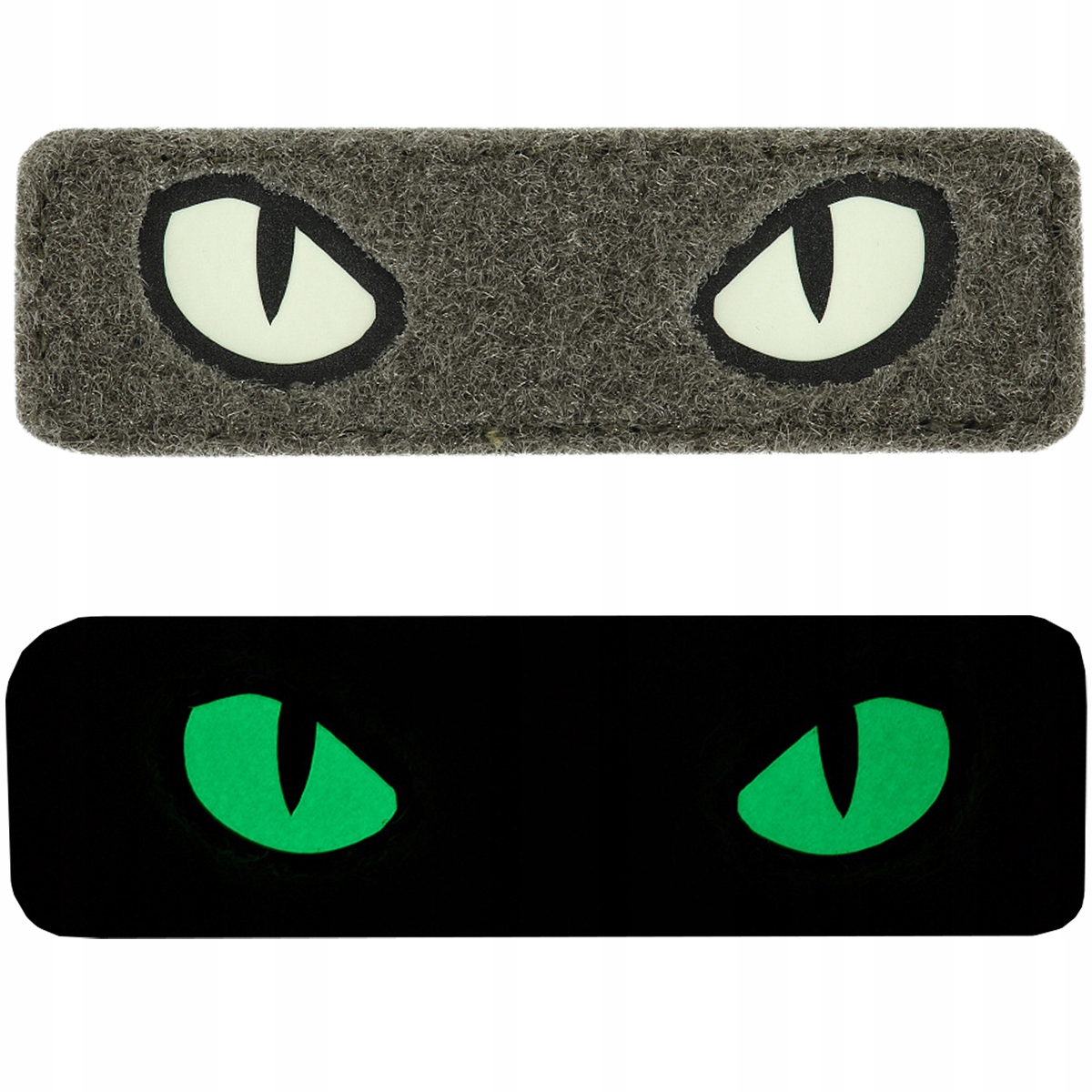 Naszywka oczy kota cat eyes laser cut rzep świecąca M-Tac ranger green